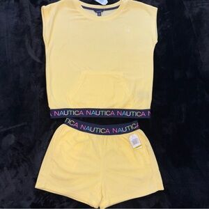 NWT Nautica Girls 2-Piece Terry Cloth Short Set – Lemon Meringue